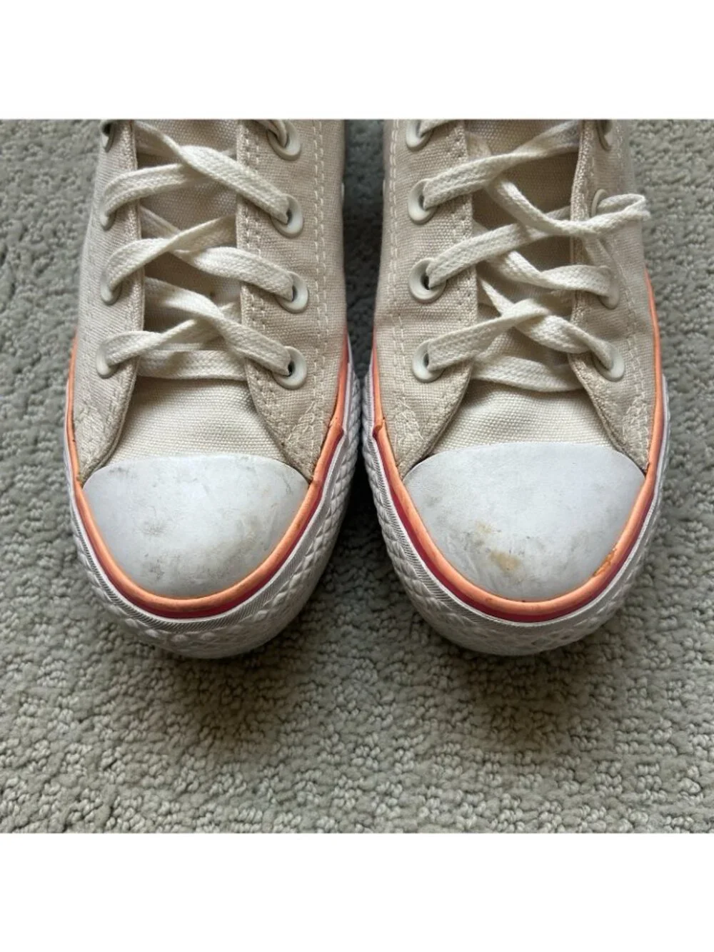 Converse Chuck Taylor All Star Platform Women's Size 5 Pink Beige Sneakers - Picture 2 of 10